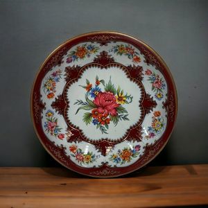 Daher Decorated Ware Metal 10" Bowl Dish Floral Flowers Tin Home Decor - As Is